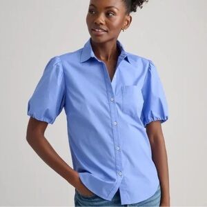 UNTUCKit “Gail Shirt” Puff-Sleeve Button-Up – Size 10 (Blue)